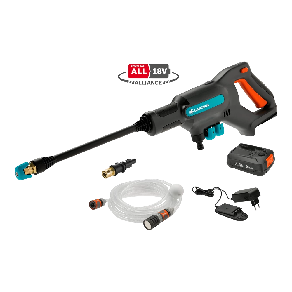 Accu Medium Drukreiniger AquaClean 24/18 V P4A Kant-en-klare Set - Gardena 1 Accu Medium Drukreiniger AquaClean 24/18 V P4A Kant-en-klare Set - Gardena