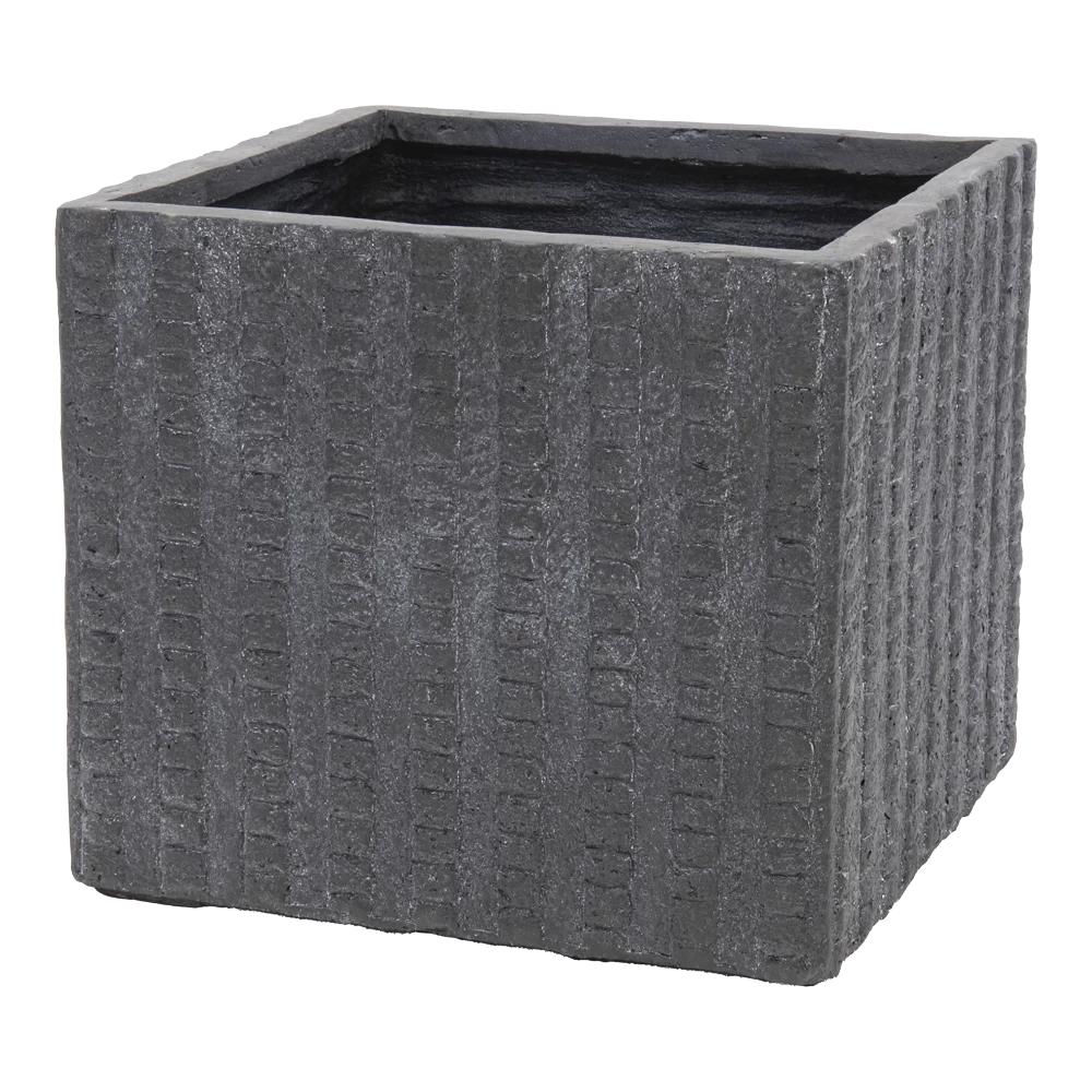 Plantenbak Arkansas Cubi - L21.5 X B21.5 X H23cm - Donkergrijs 1 Plantenbak Arkansas Cubi - L21.5 X B21.5 X H23cm - Donkergrijs