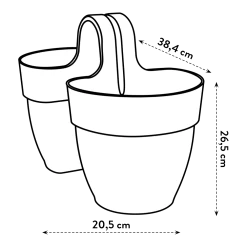 Elho Balkonbak Vibia Campana Twin 21cm - Antraciet -Groene Tuin Verkoop balkonbak vibia campana twin 21cm antraciet balkonbak antraciet 6 1