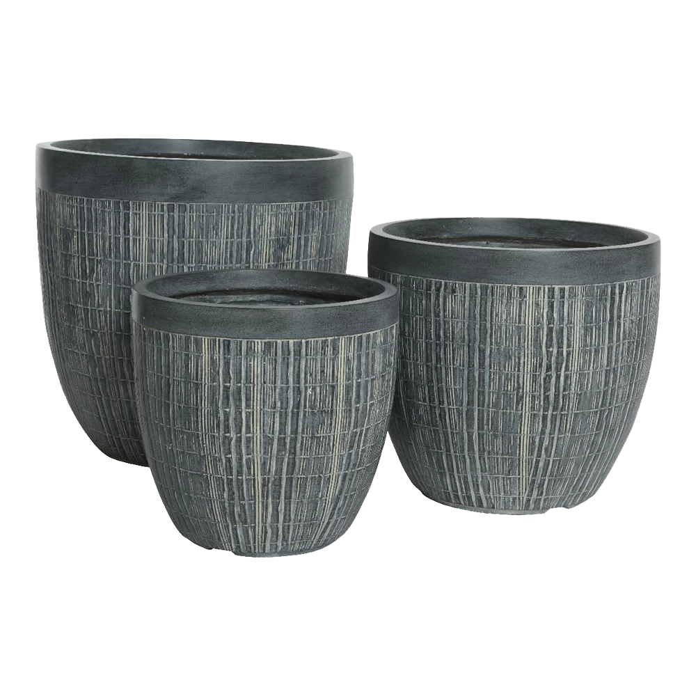 Bloempot Bryan - D31 X H31cm - Grijs 2 Bloempot Bryan - D31 X H31cm - Grijs - Afbeelding 2