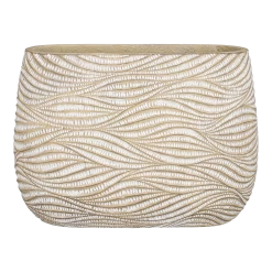 Bloempot Hendrick Ovaal - L42 X B20 X H30cm - Creme