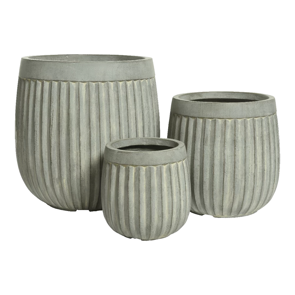 Bloempot Laura - D43 X H43cm - Grijs 1 Bloempot Laura - D43 X H43cm - Grijs