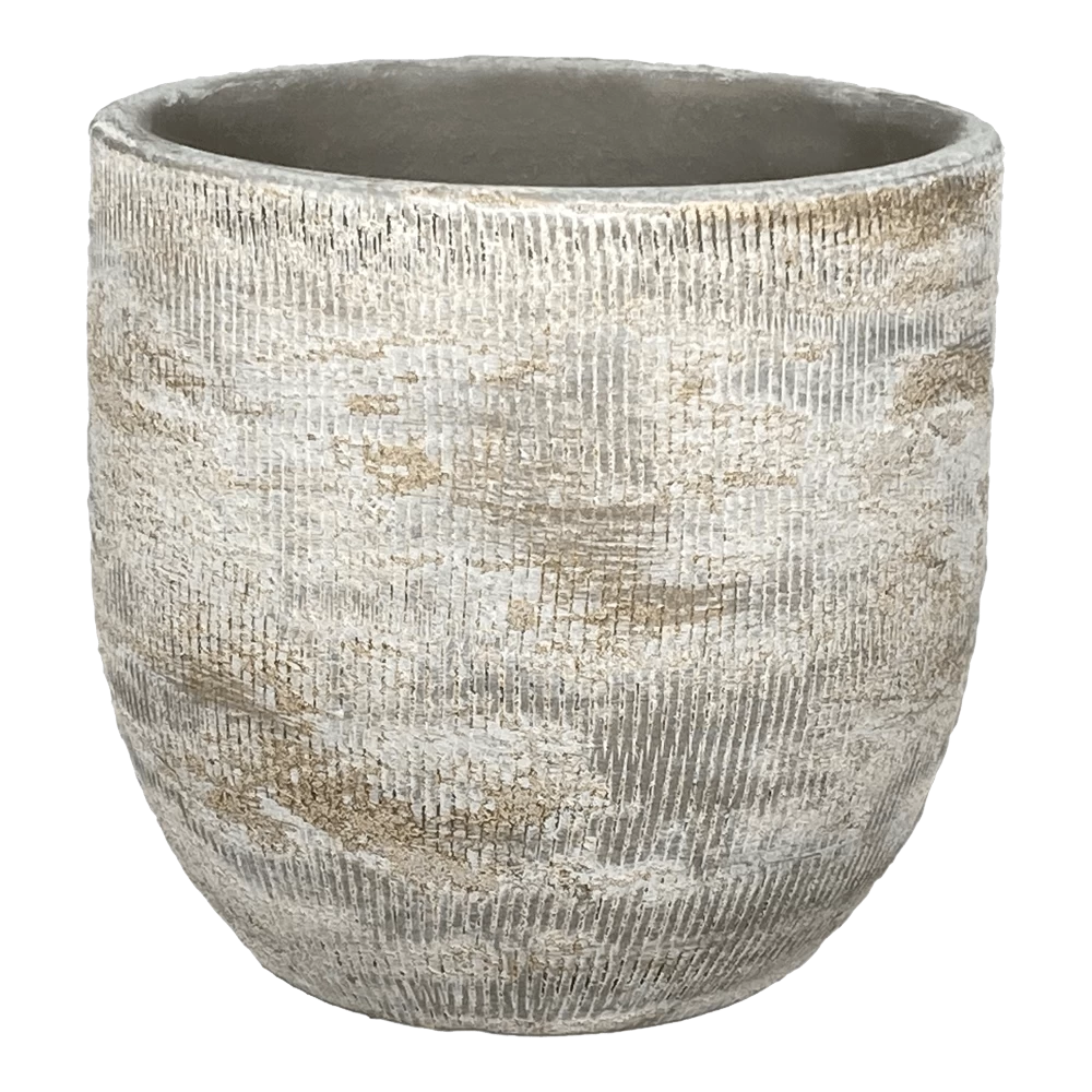 Bloempot Miami - D33 X H31cm - Grijs 1 Bloempot Miami - D33 X H31cm - Grijs
