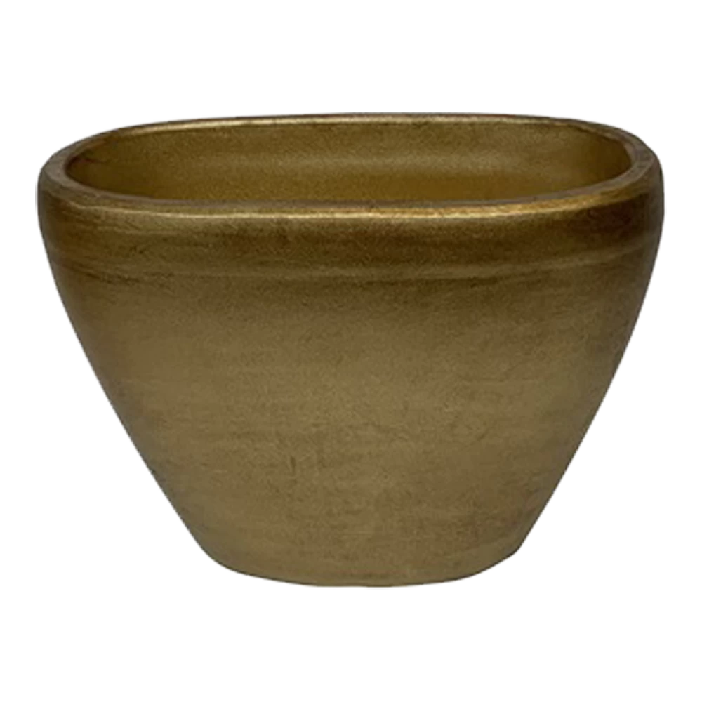 Bloempot Shanon Ovaal - L28 X B16 X H21cm - Mat Goud 1 Bloempot Shanon Ovaal - L28 X B16 X H21cm - Mat Goud