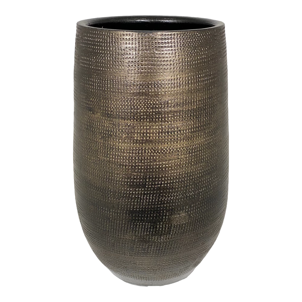 Bloempot Tokio Hoog - D28 X H60cm - Goud 1 Bloempot Tokio Hoog - D28 X H60cm - Goud