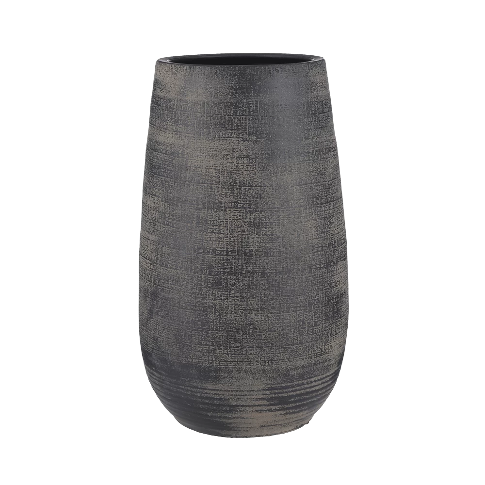 Bloempot Victor Hoog - H50 X D29cm - Donker Bruin