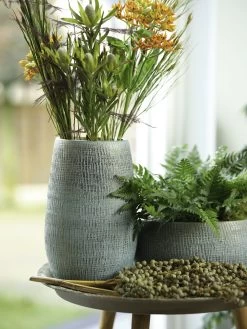 Plantenschaal Ryan - D28 X H13cm - Shiny Blue -Groene Tuin Verkoop bowl ryan shiny blue keramiek d28 h13 schaal 7 13