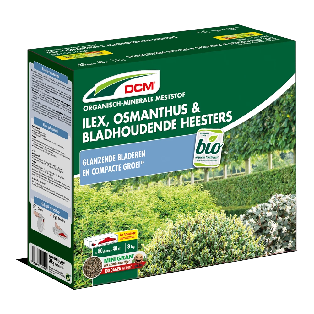 DCM Meststof Ilex, Osmanthus & Bladhoudende Heesters - 3kg - Tuinplanten Voeding