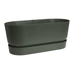 Bloembak Elho Greenville Terrace 80cm - Met Wielen - Bladgroen 8 Bloembak Elho Greenville Terrace 80cm - Met Wielen - Bladgroen -Groene Tuin Verkoop greenville terrace trough 80cm wheels plantenbak bladgroen 3 10