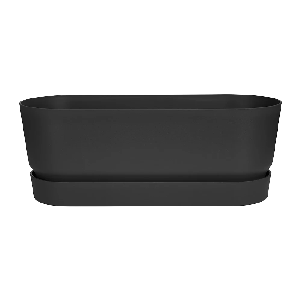 Bloembak Elho Greenville Terrace Long 50cm - Met Wielen - Living Black 1 Bloembak Elho Greenville Terrace Long 50cm - Met Wielen - Living Black