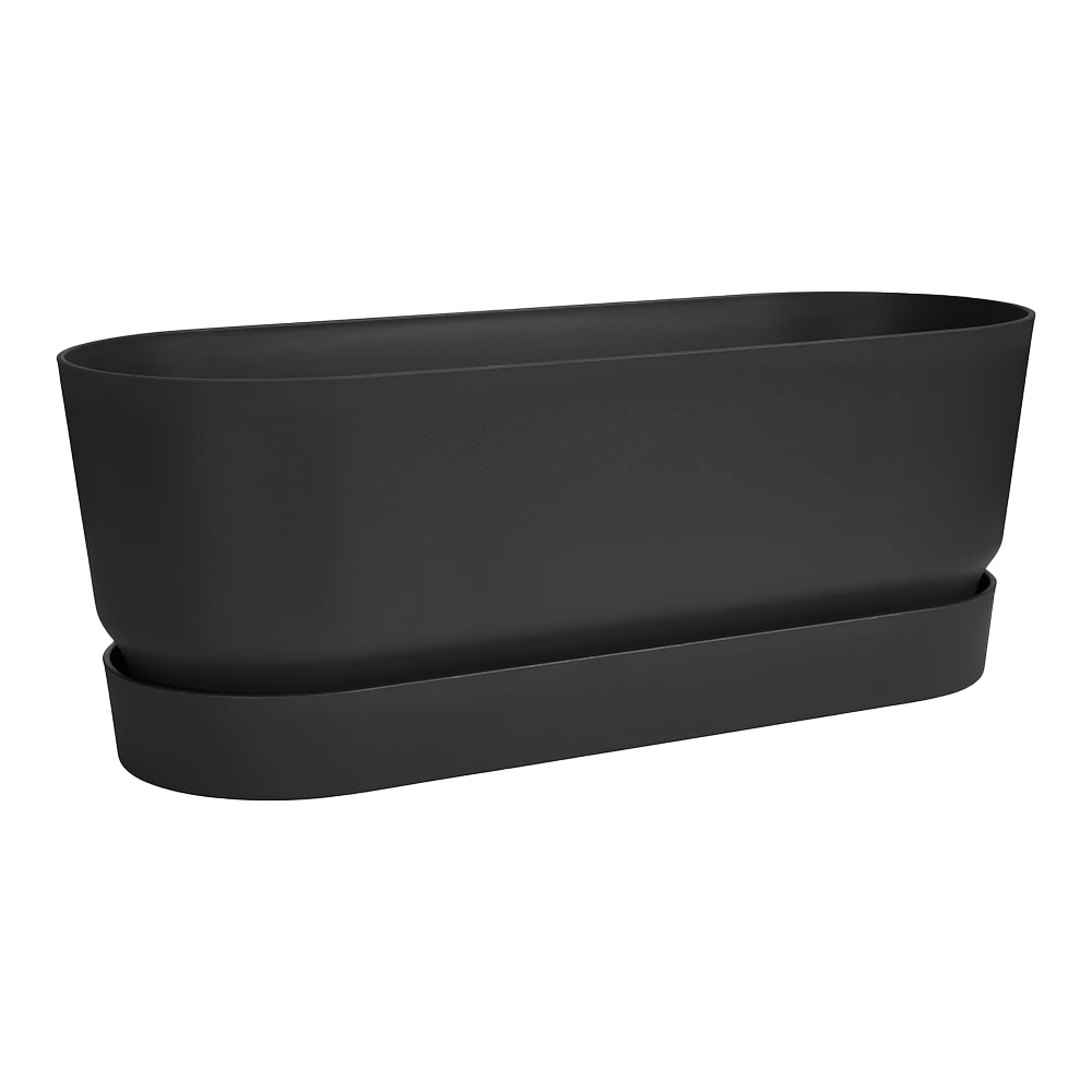 Bloembak Elho Greenville Terrace Long 50cm - Met Wielen - Living Black 2 Bloembak Elho Greenville Terrace Long 50cm - Met Wielen - Living Black - Afbeelding 2