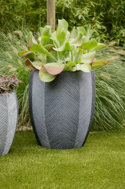 Bloempot Iowa BulletHigh - D57 X H64cm - Donkergrijs -Groene Tuin Verkoop iowa bullethigh graphite d57h64 bloempot 7 4