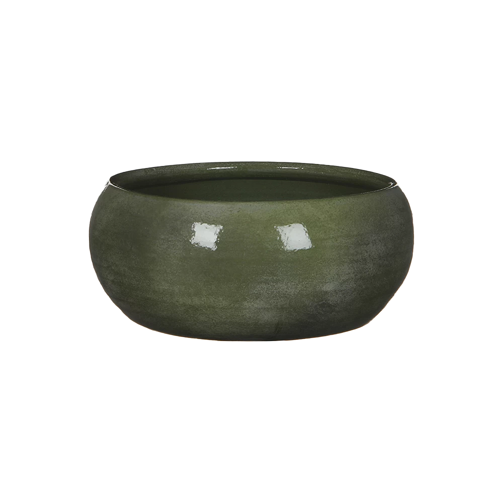 Plantenschaal Lester - D28 X H12cm - Groen 1 Plantenschaal Lester - D28 X H12cm - Groen