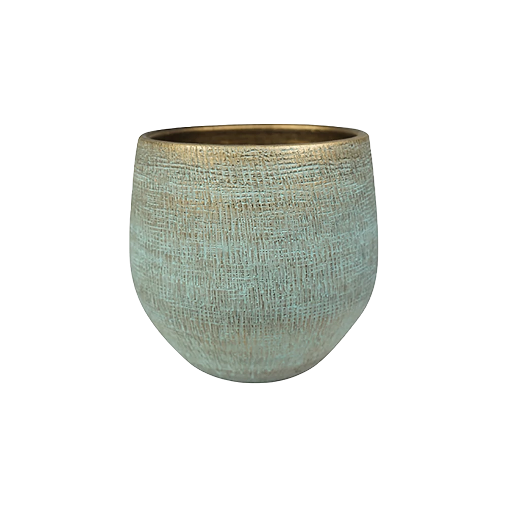 Bloempot Ryan - D31 X H28cm - Shiny Blue 1 Bloempot Ryan - D31 X H28cm - Shiny Blue