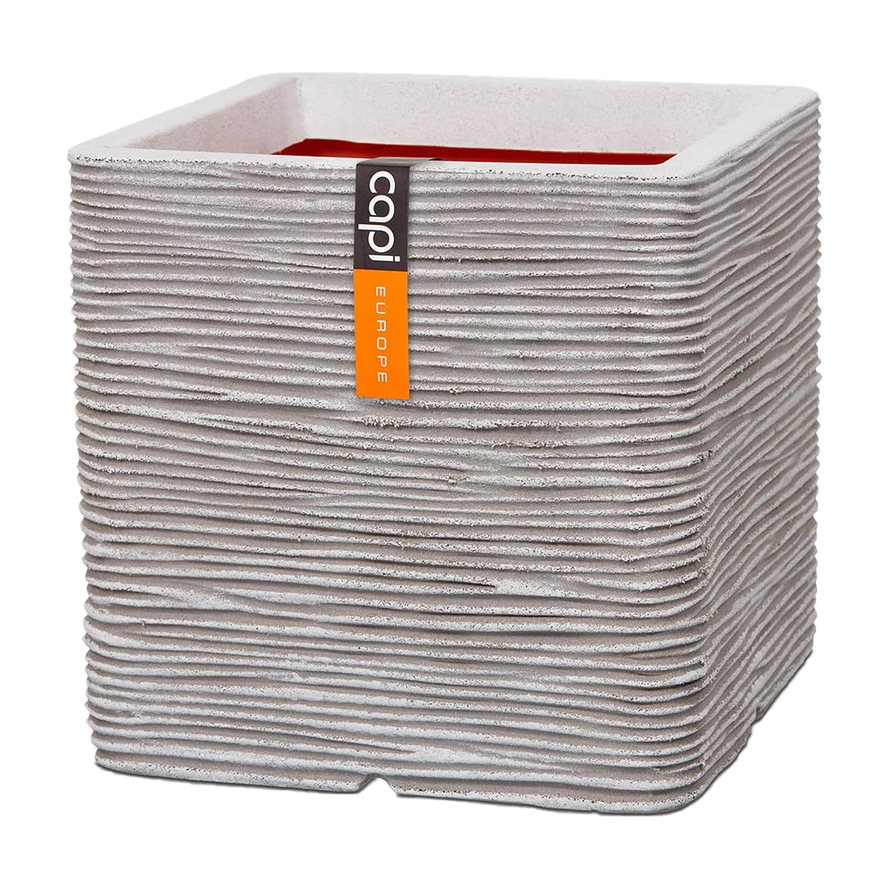Capi Plantenbak Vierkant Nature Rib NL - L50 X B50 X H50cm - Ivoor 1 Capi Plantenbak Vierkant Nature Rib NL - L50 X B50 X H50cm - Ivoor