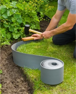 Tuinborderrand PE Grijs 3mm - 10x0,15m - Nature 6 Tuinborderrand PE Grijs 3mm - 10x0,15m - Nature -Groene Tuin Verkoop tuinborderrand pe grijs 3mm 10x0 15m nature 3