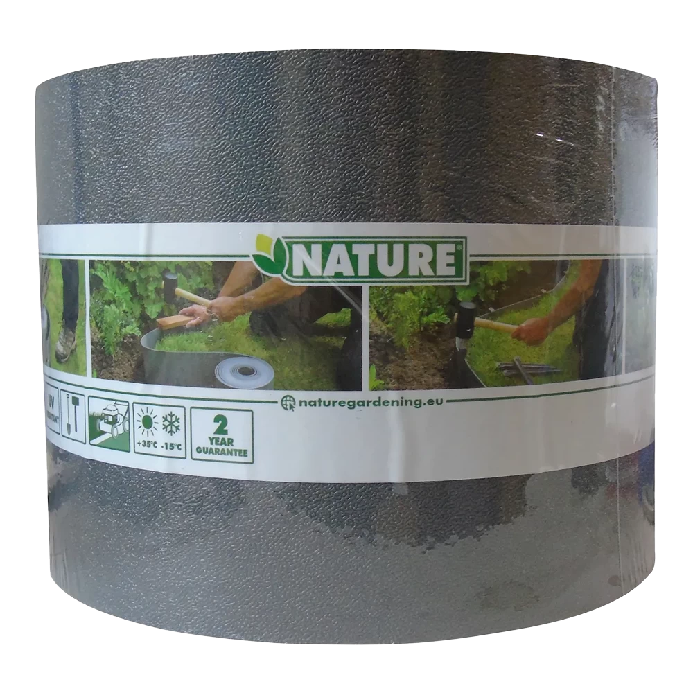 Tuinborderrand PE Grijs 3mm - 10x0,15m - Nature 4 Tuinborderrand PE Grijs 3mm - 10x0,15m - Nature - Afbeelding 4