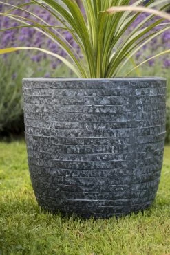Bloempot Utah Egg - D42 X H41cm - Donkergrijs -Groene Tuin Verkoop utah egg pot graphite d42h41 bloempot 7 8